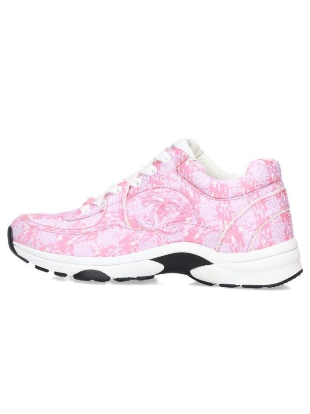 Chanel CC Logo Fabric Sneakers
